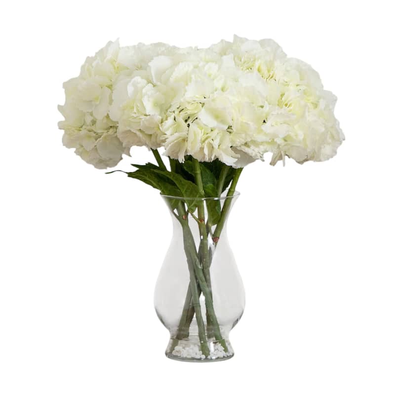 Hydrangea Artificial Floral Arrangement - 20" - White