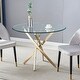 36-inch Round Glass Dining Table for 2-4, Modern Clear Circle Table ...