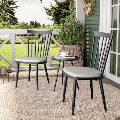 Dining Chairs Aluminum Armless with Cushion Outdoor Patio Kitchen Dining Room - See Picture