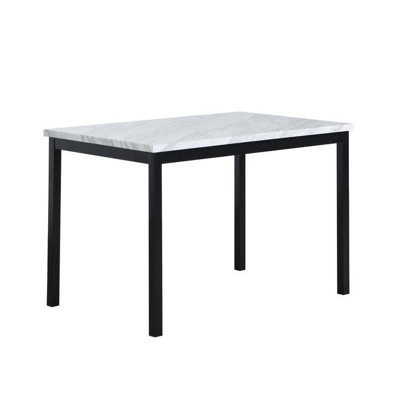 5-Piece Dining Table and Chair Set, Kitchen Dining Furniture Set with Faux Marble Rectangular Table and 4 Chairs