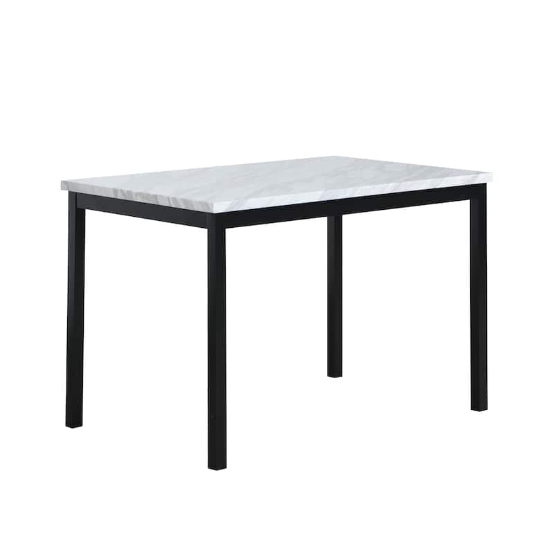 Metal Dining Table with Laminated Faux Marble Top