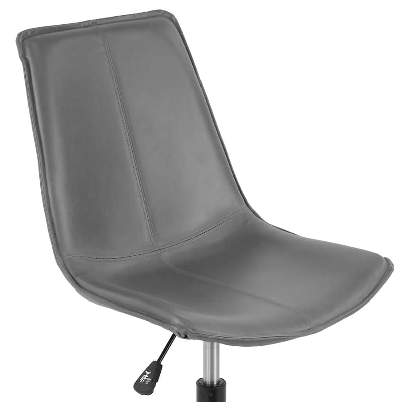 Amery Grey Faux Leather Adjustable Height Swivel Office Chair