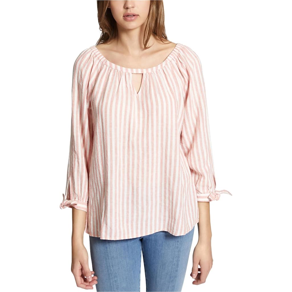 Sanctuary Clothing Womens Summer Escape Peasant Blouse, Pink, X-Small