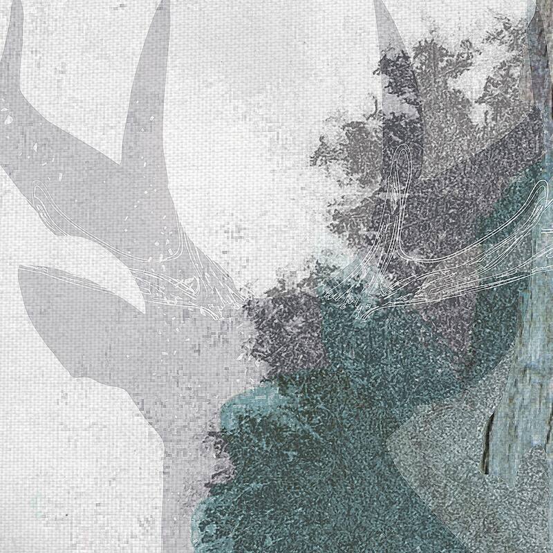 Deer and Mountains 1 by Louis Duncan-He Canvas Art Print