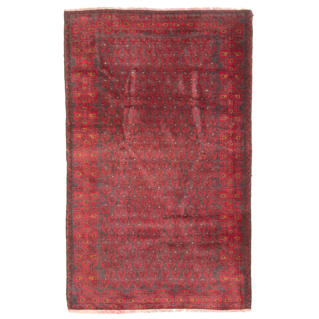 ECARPETGALLERY Hand-knotted Teimani Dark Grey Wool Rug - 2'9 x 4'6