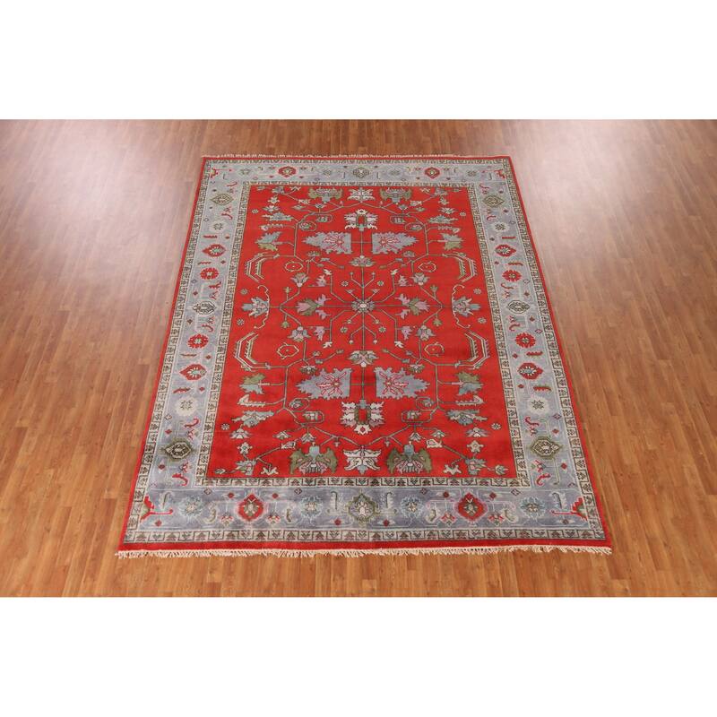 Red Heriz Serapi Indian Area Rug Handmade Wool Carpet - 9'0" x 12'0"
