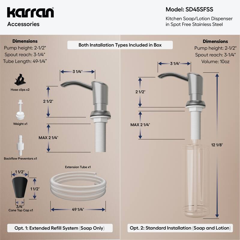 Karran SD45 Kitchen Soap/Lotion Dispenser