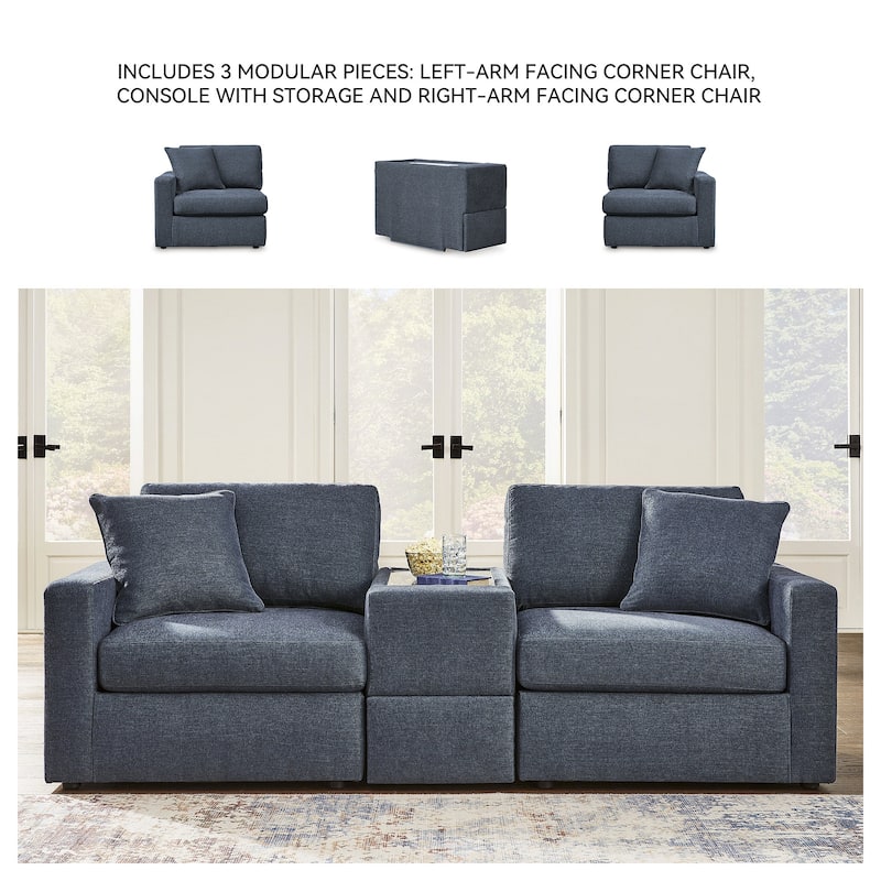 Signature Design by Ashley Modmax 3-Piece Sectional with Storage Console - 93" W x 37" D x 36" H