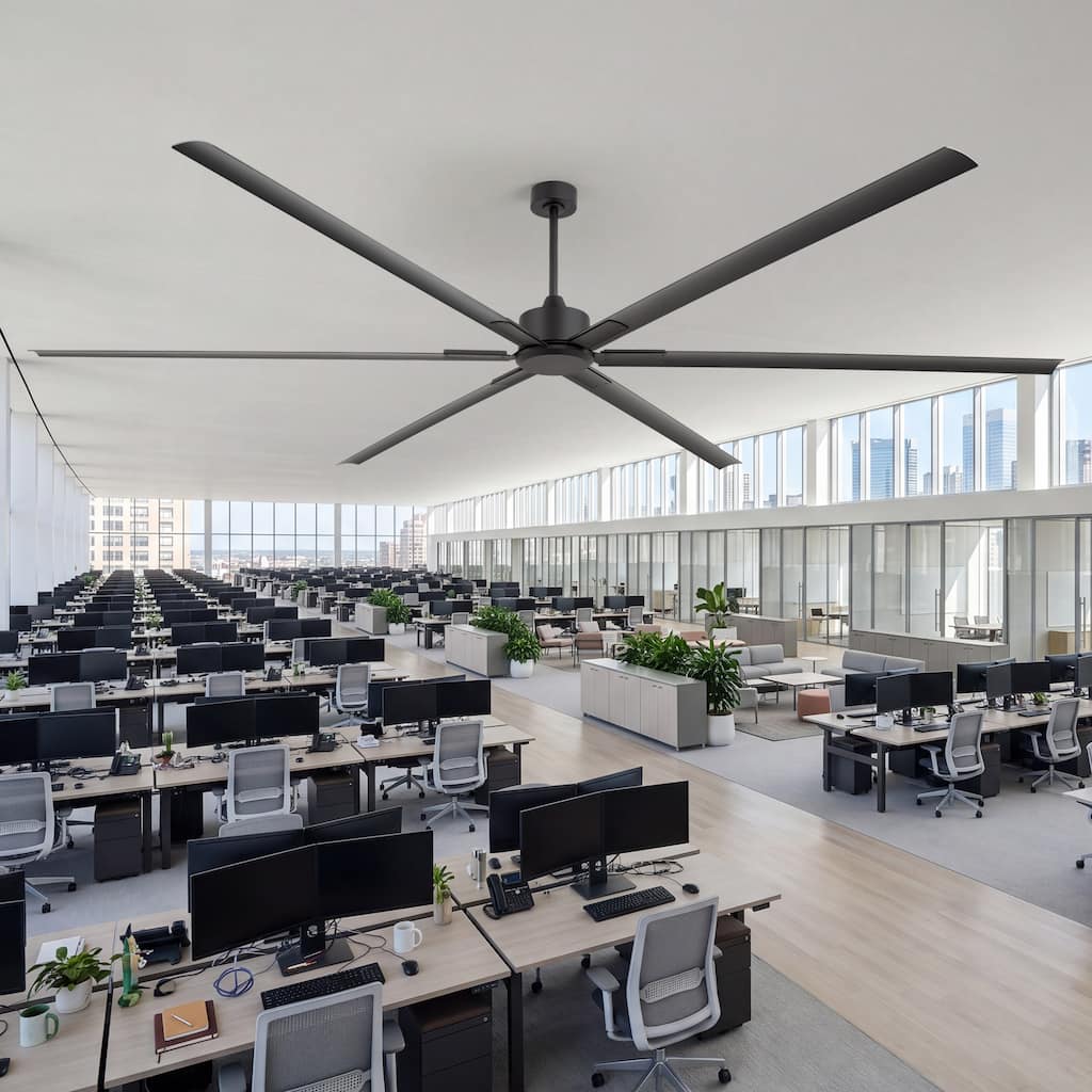 120-Inch HVLS Ceiling Fan without Light, Remote, 6 Aluminum Blades