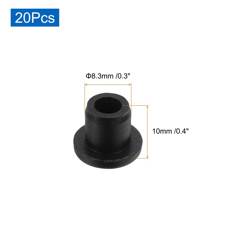 20PCS Silicone Plugs, Salt Shakers Hollow Stopper for Flower Pot, White - Black - 8.3mm