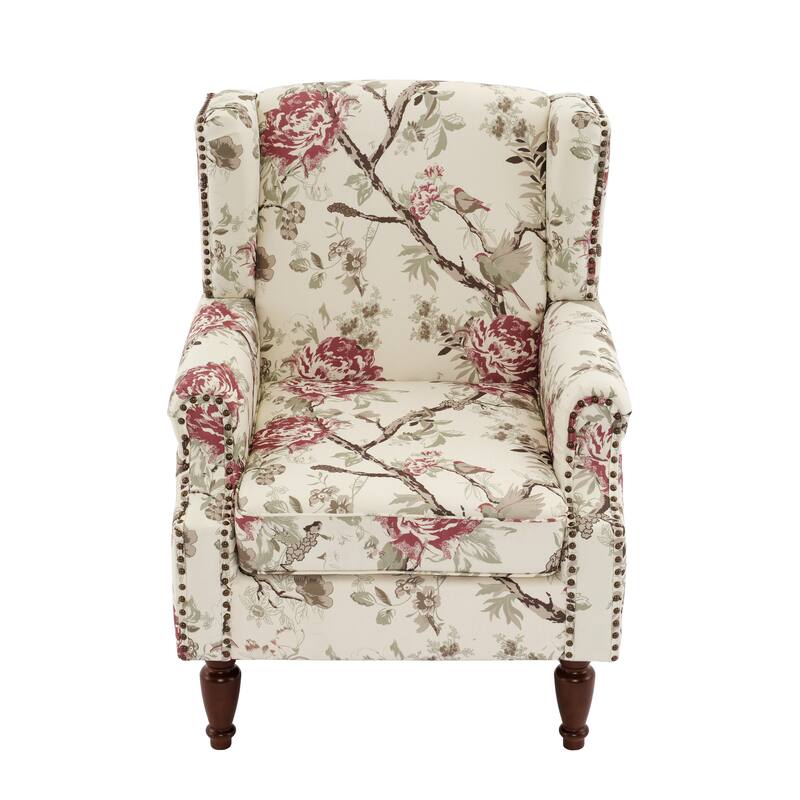 Patterned Upholstered Accent Chair for Living Room