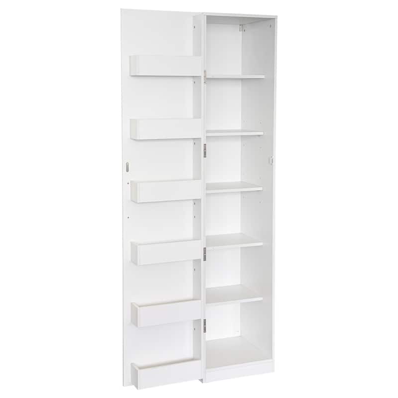 Kitchen Pantry Cabinet, White Freestanding Buffet Cupboards Sideboard With Doors & Shelves, Kitchen Pantry Storage Cabinet