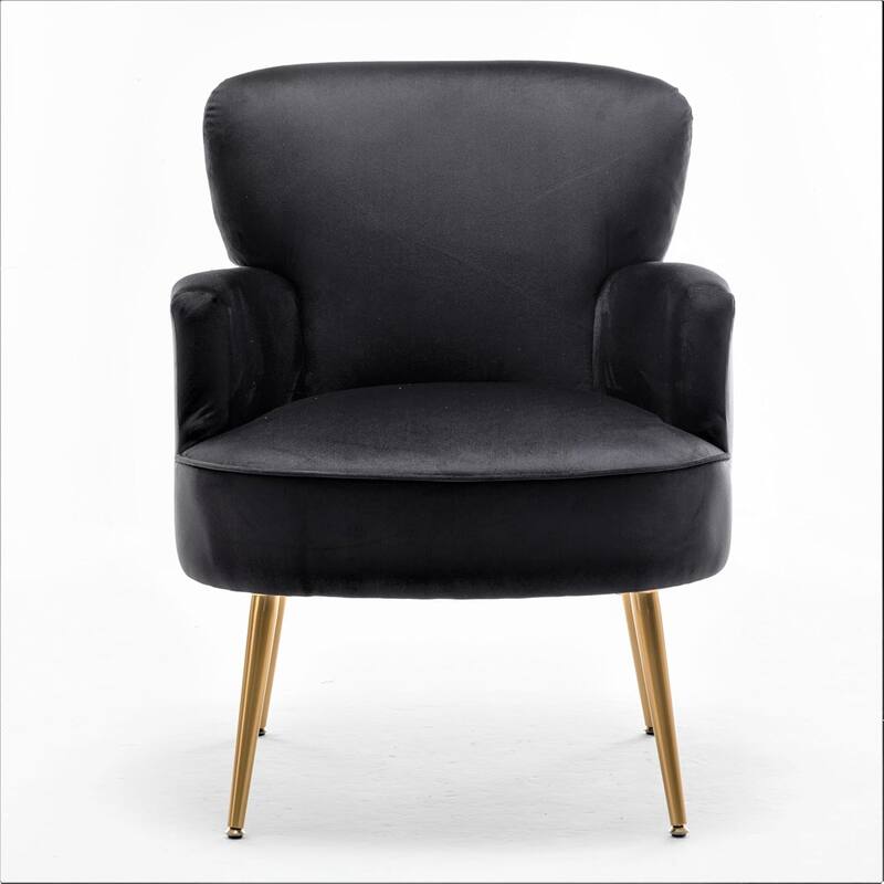 US Pride Furniture Stylish Velvet Armchair with Gold Metal Legs Comfortable Accent Chair