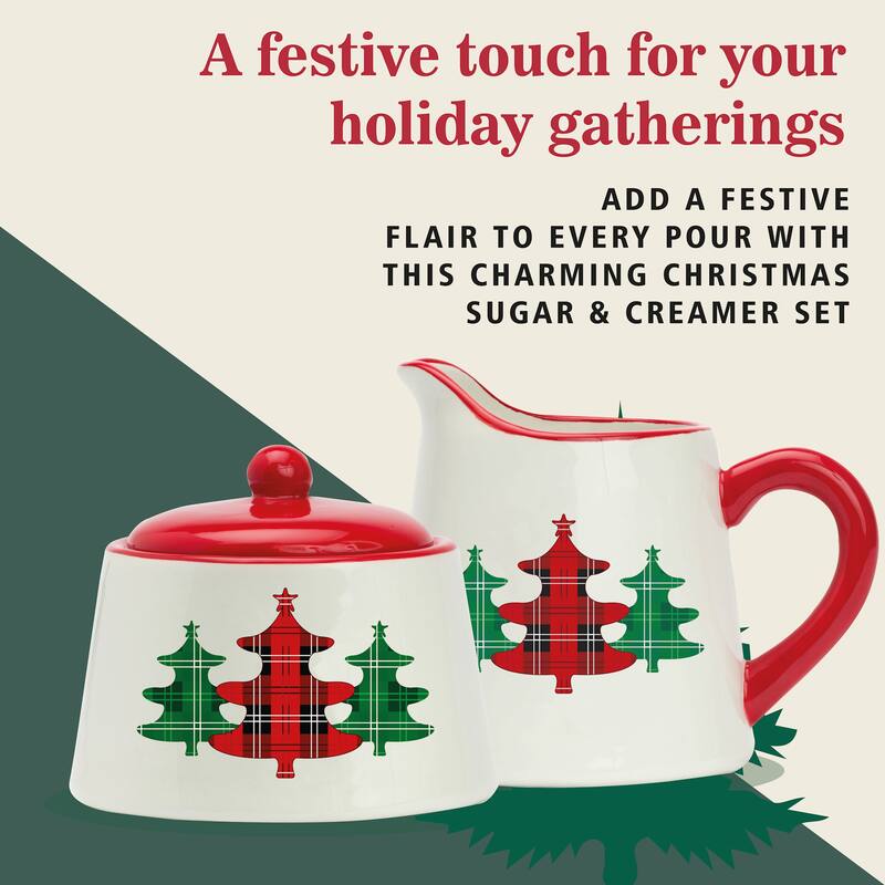Amici Home Christmas Tree Sugar and Creamer Set - 8 oz