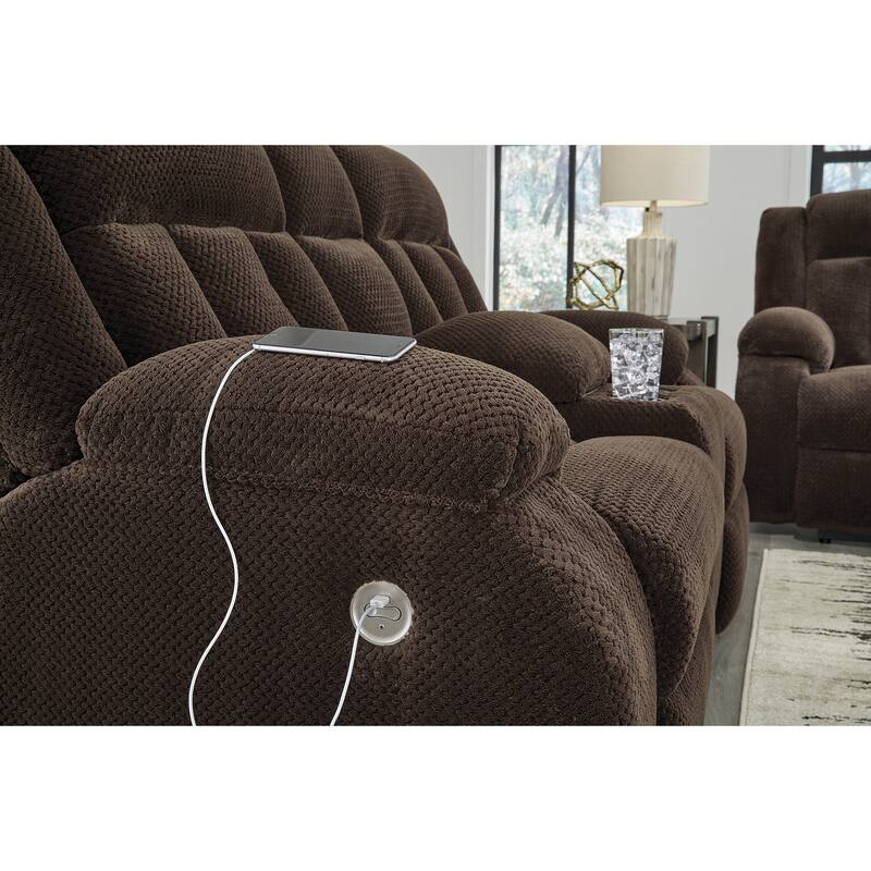 Signature Design by Ashley Free Wake Power Reclining Loveseat with Console - 75" W x 40" D x 40" H