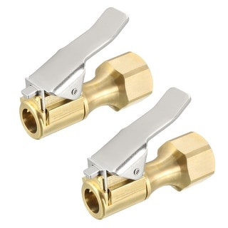 Air Chuck,1/4"NPT Female Open Flow Straight Lock On Tire Chuck with Clip 2pcs - Air Chuck