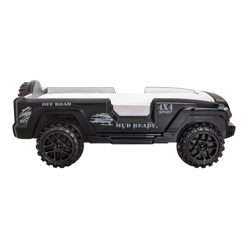 Zemo Novelty Twin Faux Leather Upholstered Off-Road SUV Kid Bed with Light and Sound Functions by Furniture of America