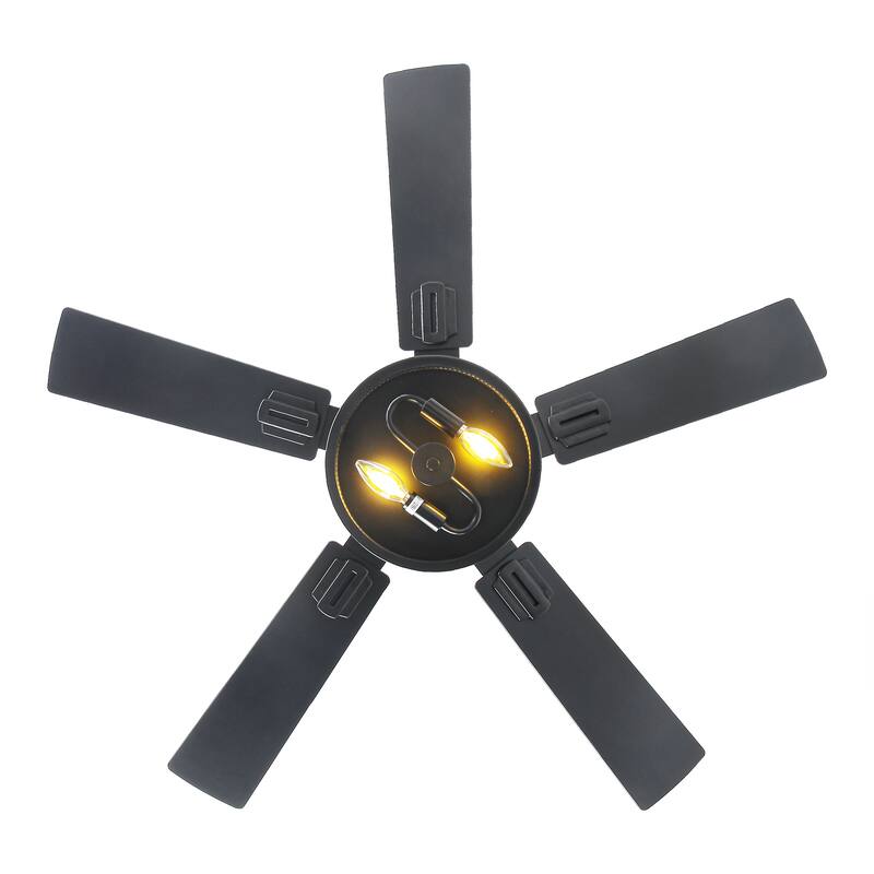 Vaczon 42" Modern Black 5-Blade Smart Ceiling Fan with Light Kit and APP Control