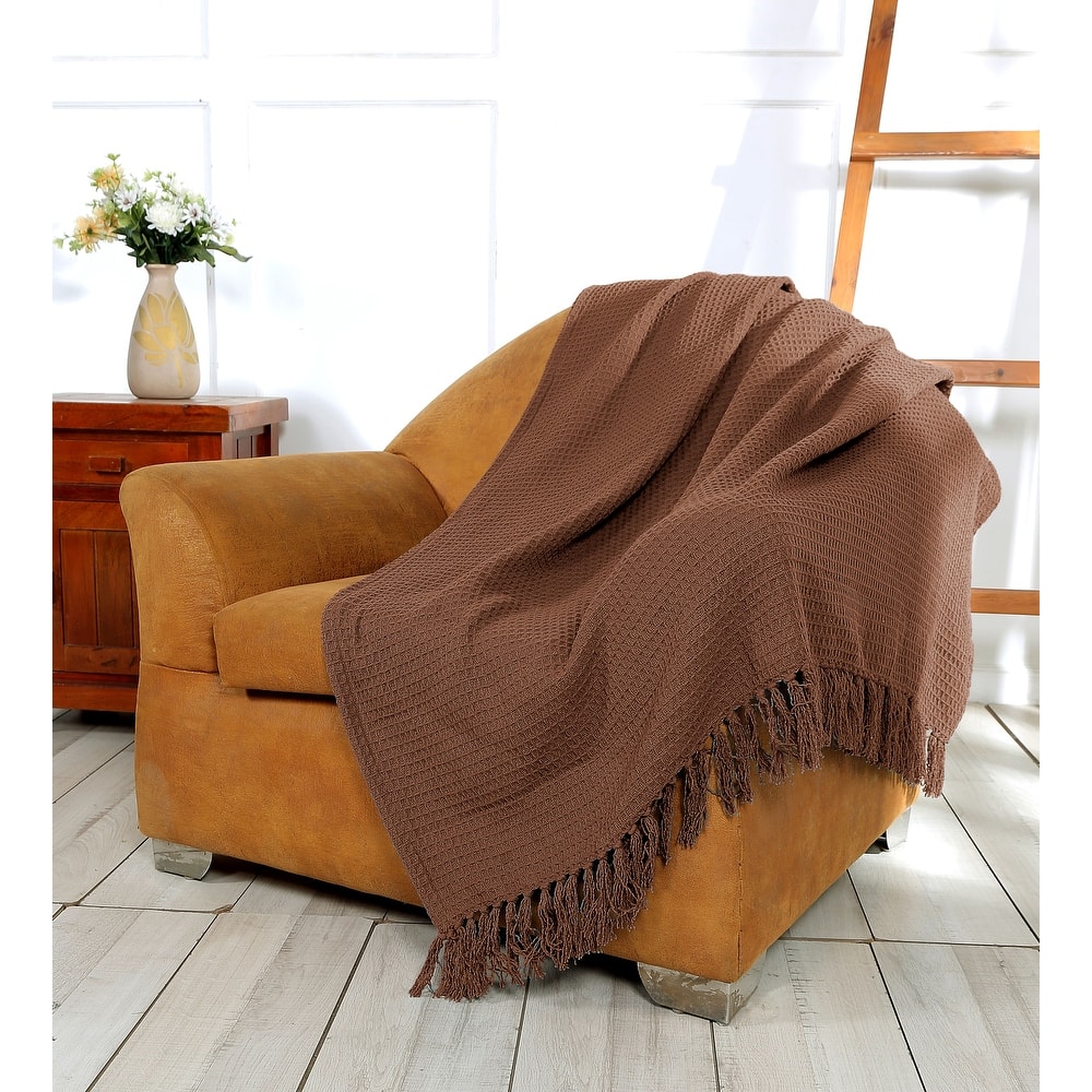 Cozy Trends 100% Cotton Soft Lightweight Breathable All-Season Throw Blanket for Any Bed, Couch, Sofa