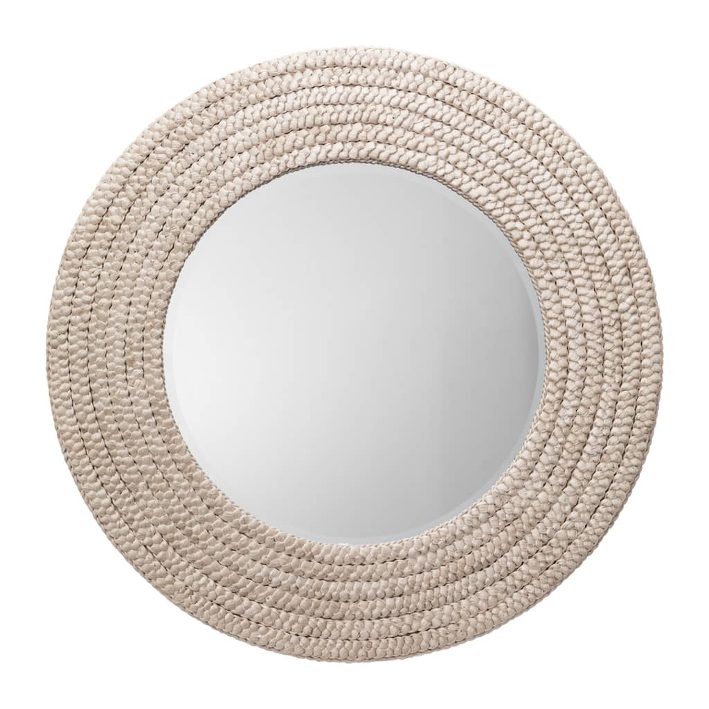 Alden Decor Gisele Seagrass Round Mirror
