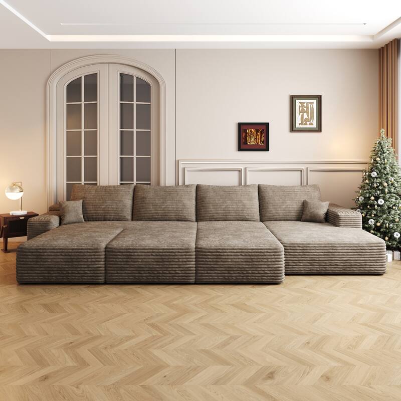 135" 6-Seater Modular Cloud Sofa Bed, Apartment Sectional, Easy Setup