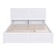 preview thumbnail 8 of 13, White Queen Size Storage Platform Bed with Pull Out Shelves and Twin Xl Trundle