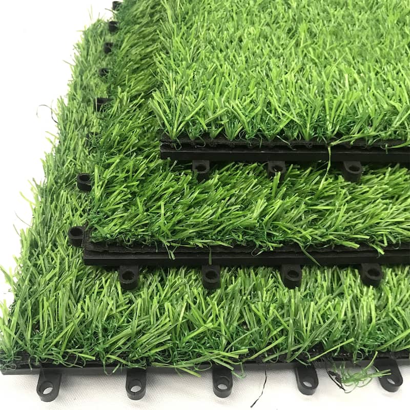 NOVO 4 PINS Grass Deck Tiles 11.18"x11.18" Acacia(30 Pack)