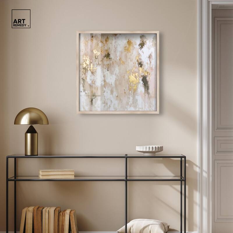 Golden Glimmer Gesture II Shadowbox by Art Remedy