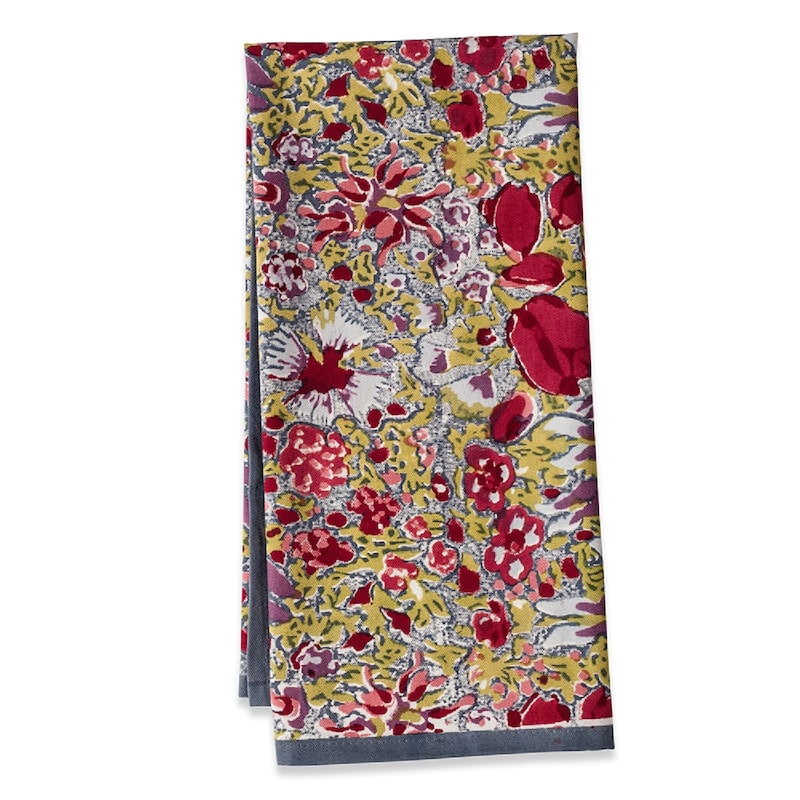 Couleur Nature Jardin Tea Towels - Set of 3 - Red/Grey