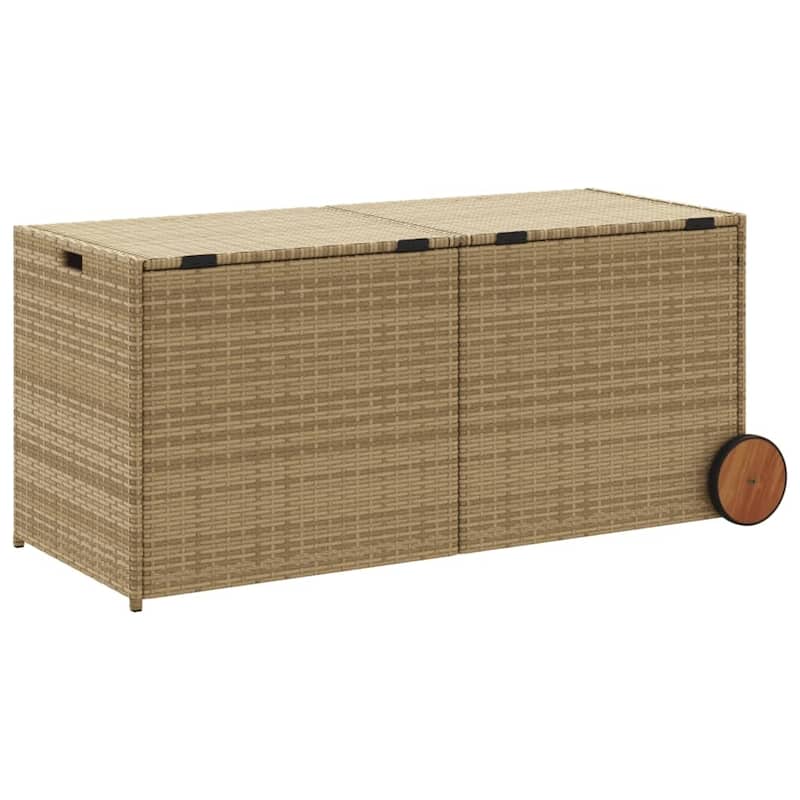 vidaXL Patio Storage Box Poly Rattan 70.9"x35.4"x27.6" Gray