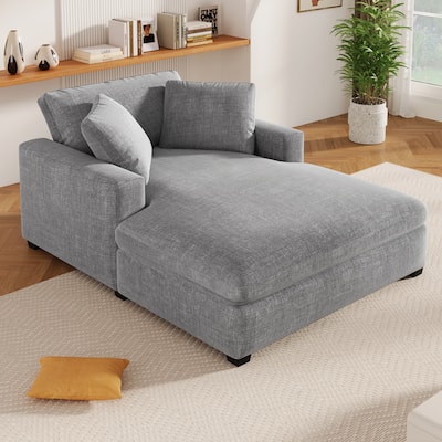 Gray 53.5" Chaise Lounge Chair