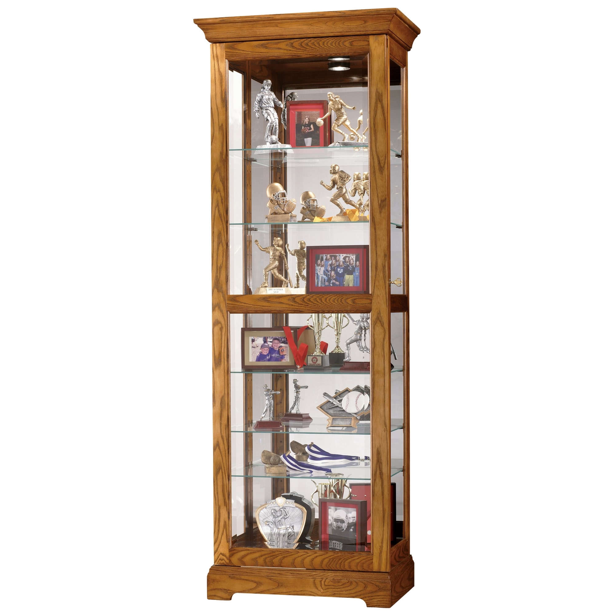 Howard Miller Contemporary/Modern Legacy Oak Wood Oak Curio Cabinet