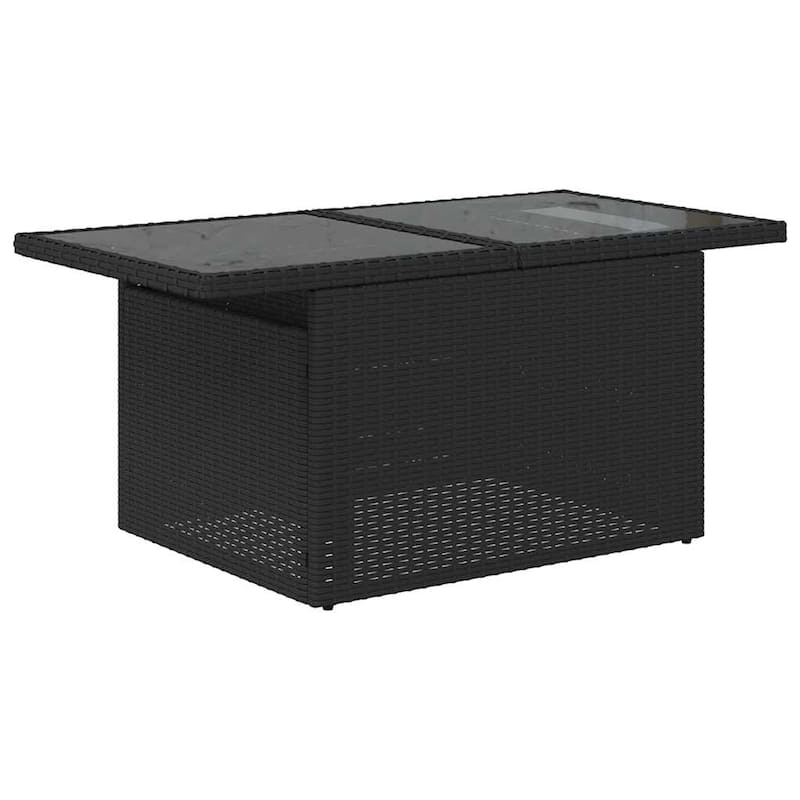 vidaXL 11 Piece Patio Sofa Set with Cushions Black/Brown/Gray Poly Rattan - 24.4 x 24.4 x 27.2