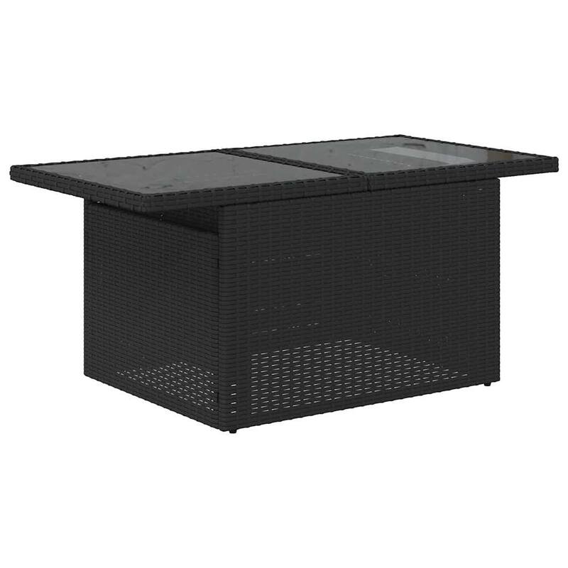 vidaXL Patio Sofa Set with Cushions Table and Couches 7 Piece Poly Rattan - 24.4" x 24.4" x 27.2"