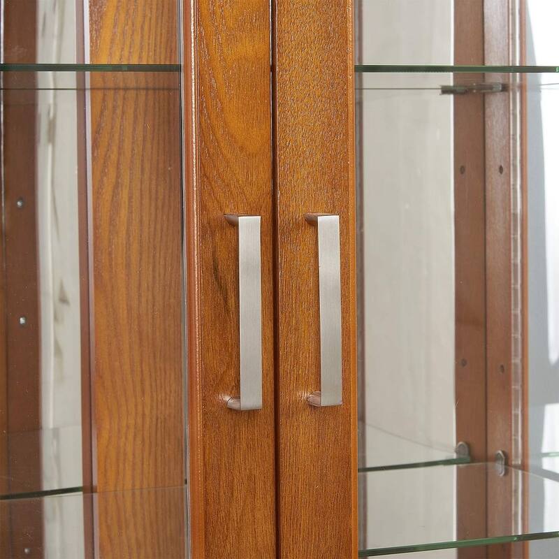 6-Shelf Lighted Antique Display Cabinet