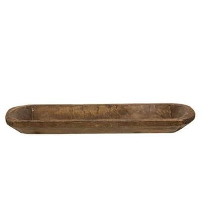 Natural Wood Bread Bowl 19” Handmade Carved Tray Rustic Centerpiece for Living Room or Kitchen - 19" L x 5.50" W x 2" H