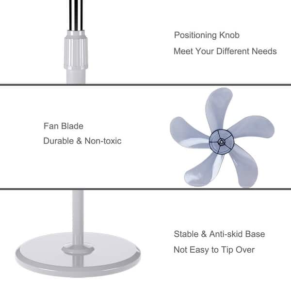 Shop Costway 15 Pedestal Fan Stand 5 Blades 3 Speed 3 Mode