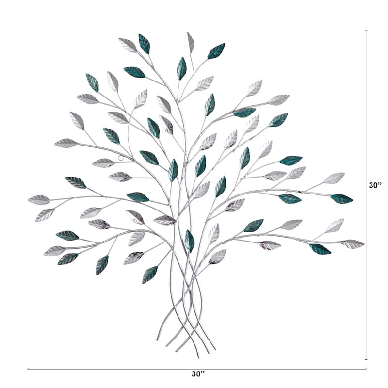 30" x 30" Hand-Painted Metal Tree of Life Wall Art Decor - 30