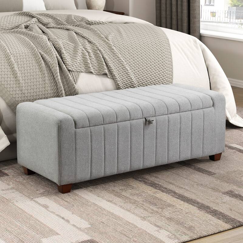 Bronte 50" Boucle Lift Top Storage Bench - Foam Cushioned Seat