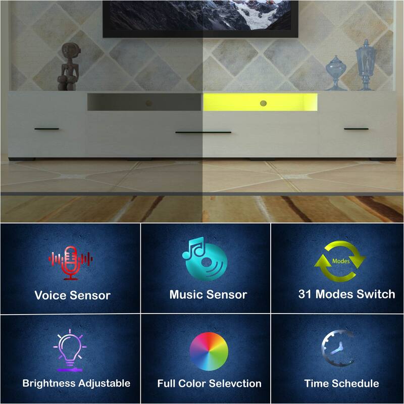 Modern Entertainment Center with Power Cord
