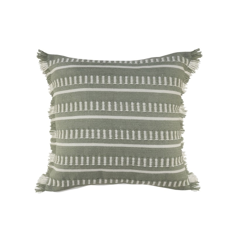 HomeRoots 24" X 24" Green Zippered Coastal Indoor Outdoor Throw Pillow - 24" x 24"