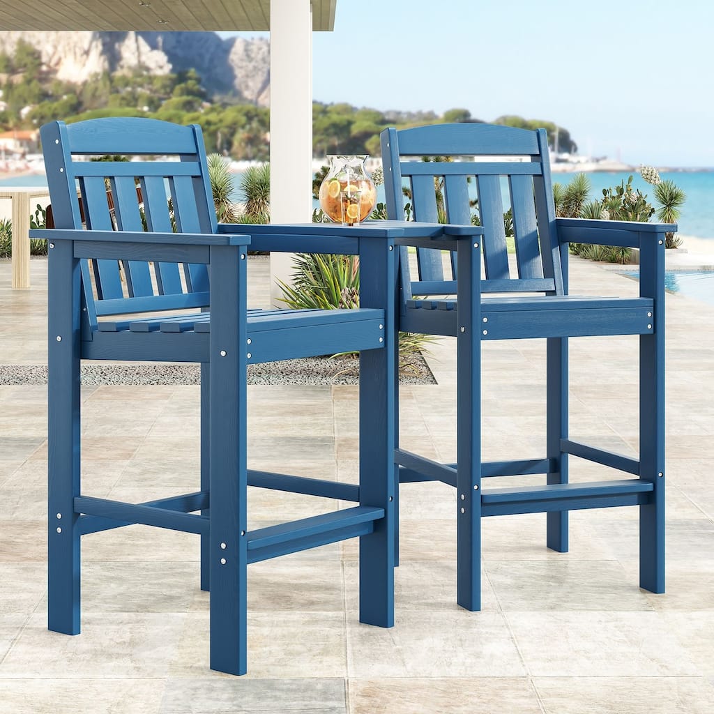 HDPE Adirondack Bar Stools Tall Adirondack Chairs Set of 2