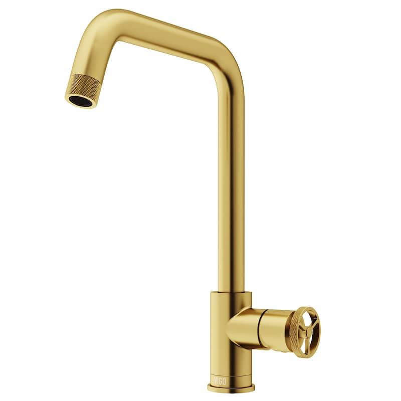 VIGO Cass Industrial 14" H Single Handle Kitchen Bar Faucet
