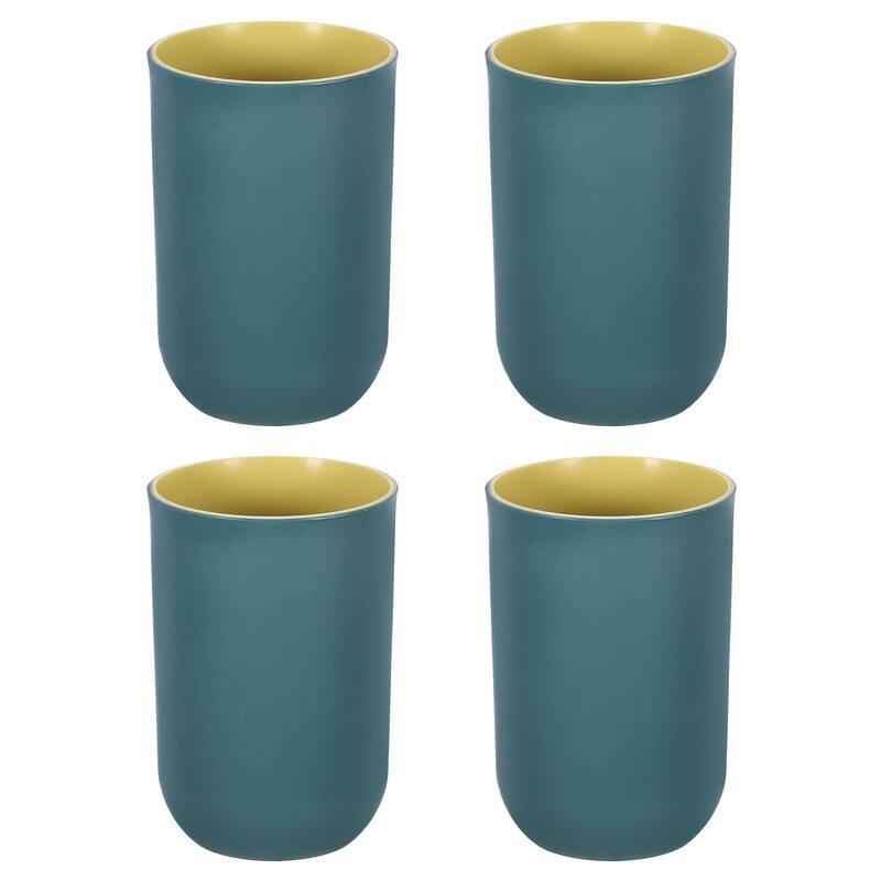 4Pcs Drinking Cups, Unbreakable Bathroom Cup Toothbrush Holder