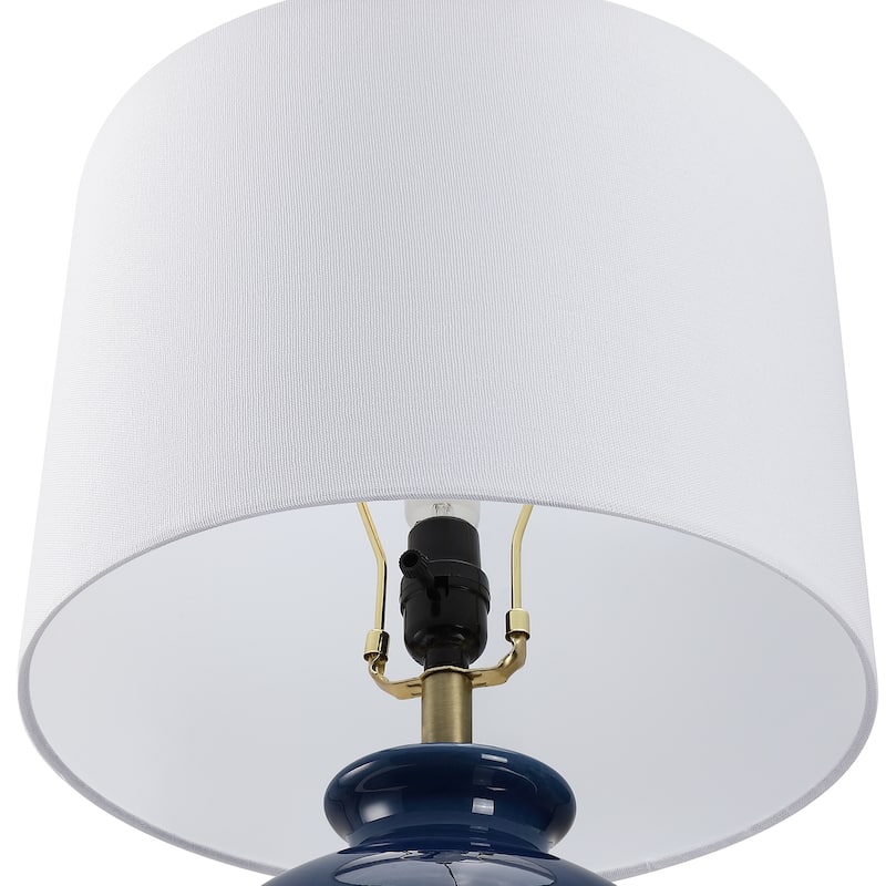 3-Way Ceramic Table Lamp with White Shade - 24.5 in. H