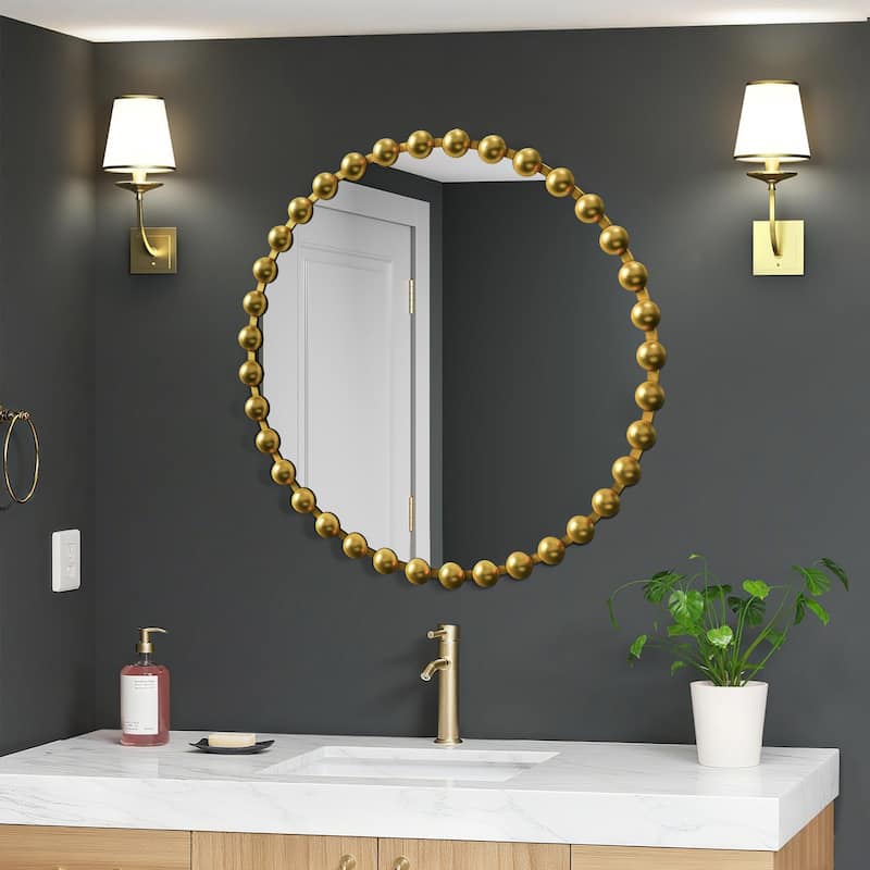 Iron Bead Wall Mirror to Enhance the Overall Otyle