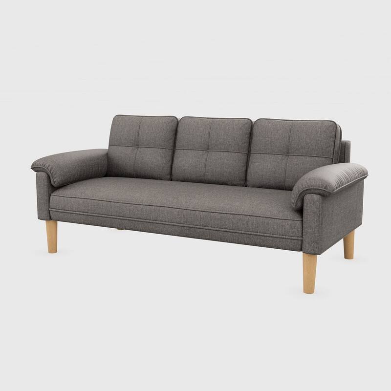 3-Seater Modern Upholstered Sofa, Convertible Sofa, Sofa Bed with Sturdy Wooden Legs for Living Room