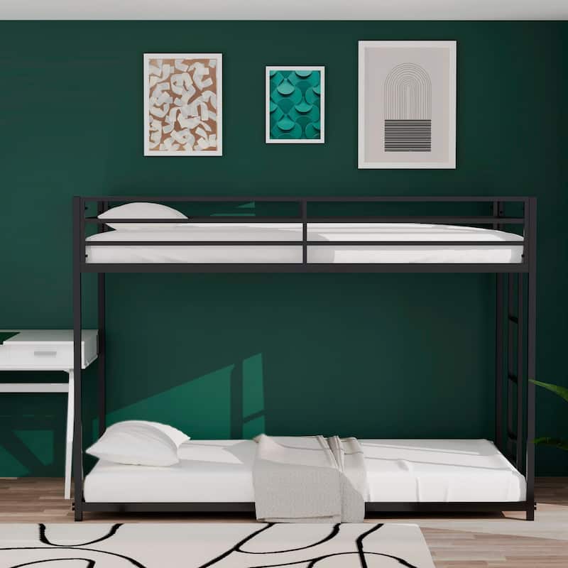 Twin over Twin Metal Bunk, Black