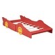 preview thumbnail 3 of 10, Twin Size Race Car-Themed Platform Bed with Functional Wheels and Safety Rails for Kids' Bedrooms