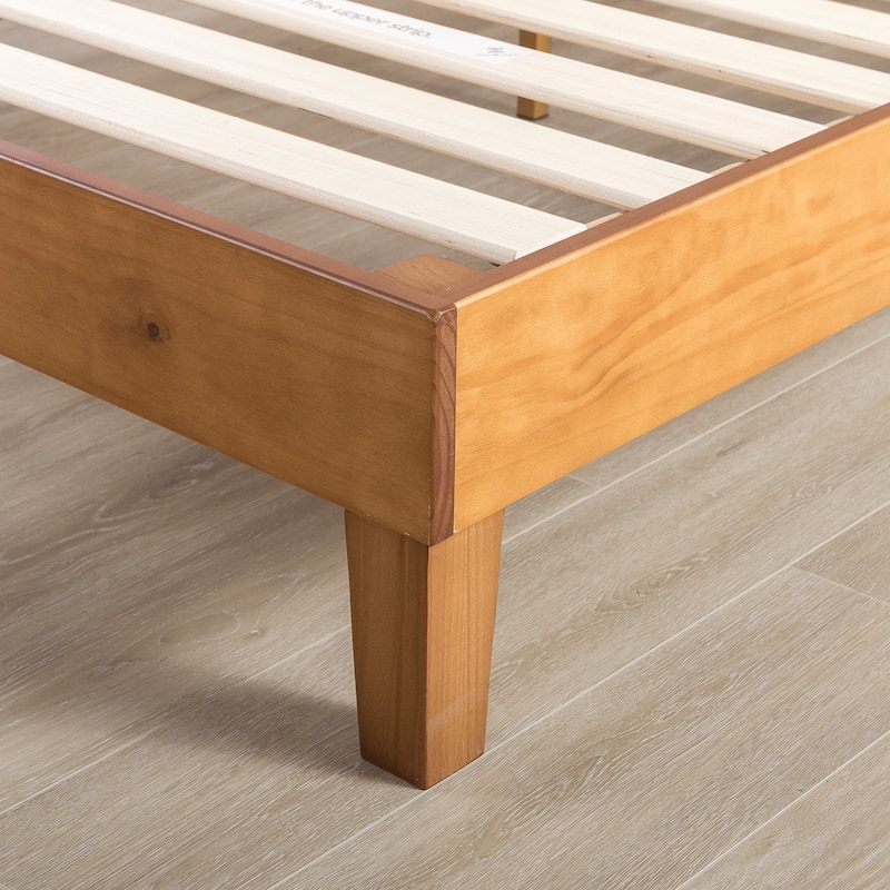 Grand Solid Wood 12-inch Platform Bed Frame by Crown Comfort